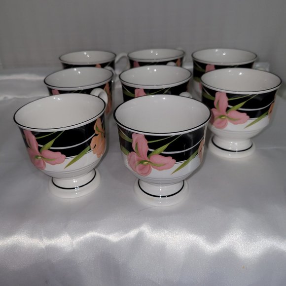 Sango Allure - Set of 8 Footed Coffee Cups - Excellent Condition - Picture 2 of 11